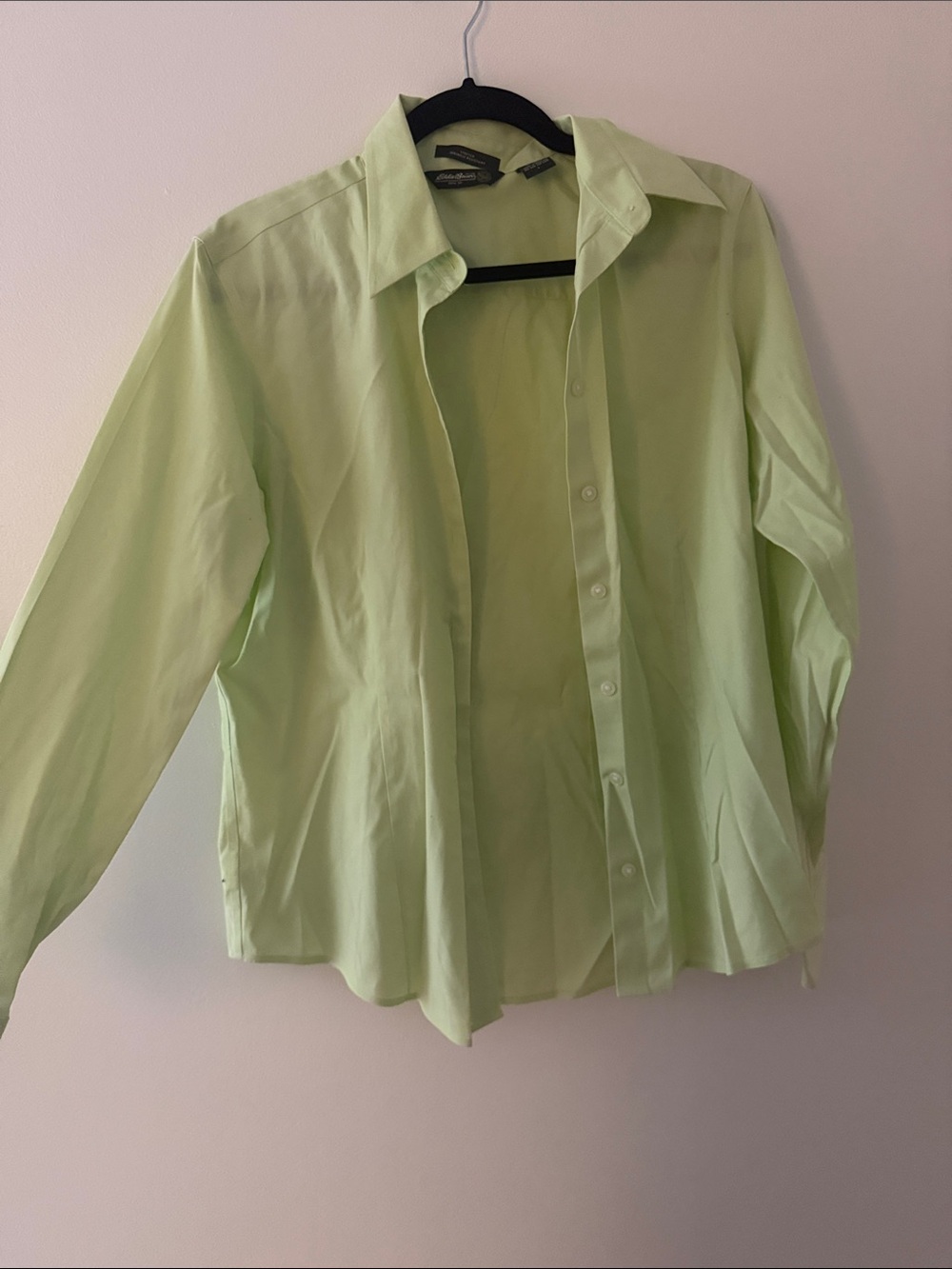Eddie Bauer Light Lime Green Button-Up Dress Shirt